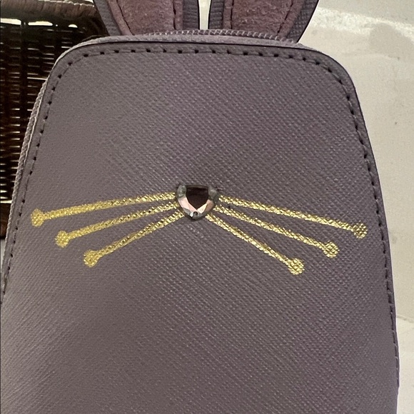 Kate Spade Gray Bunny Ear Mini Bag / bag charm / card holder NWT - Picture 16 of 16